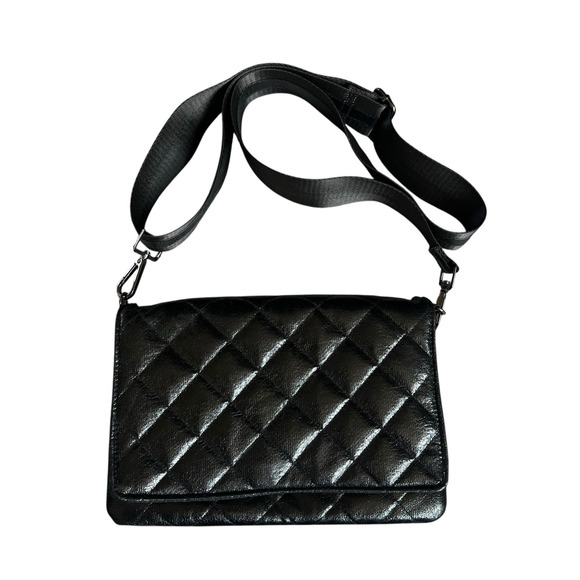 Haute Shore Lexi Black Quilted Crossbody Handbag Two Straps - Picture 4 of 16